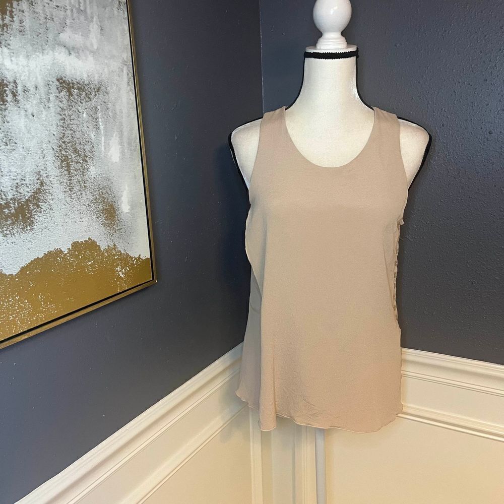 Joseph silk side button flutter tank